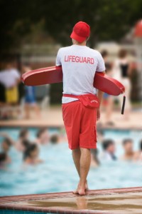 Image of Lifeguard on duty in swimming pool