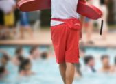 Image of Lifeguard on duty in swimming pool