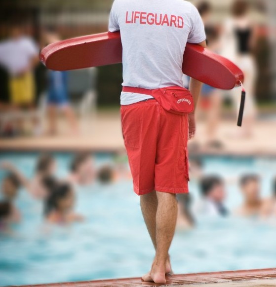 Image of Lifeguard on duty in swimming pool