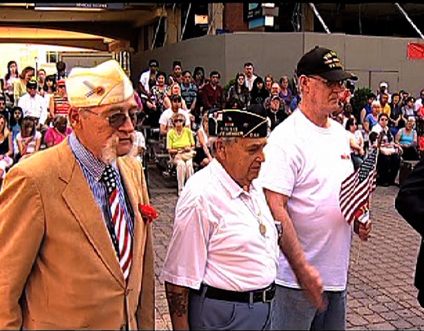 Image of Rockville Veterans marching in Hometown Holidays Parade