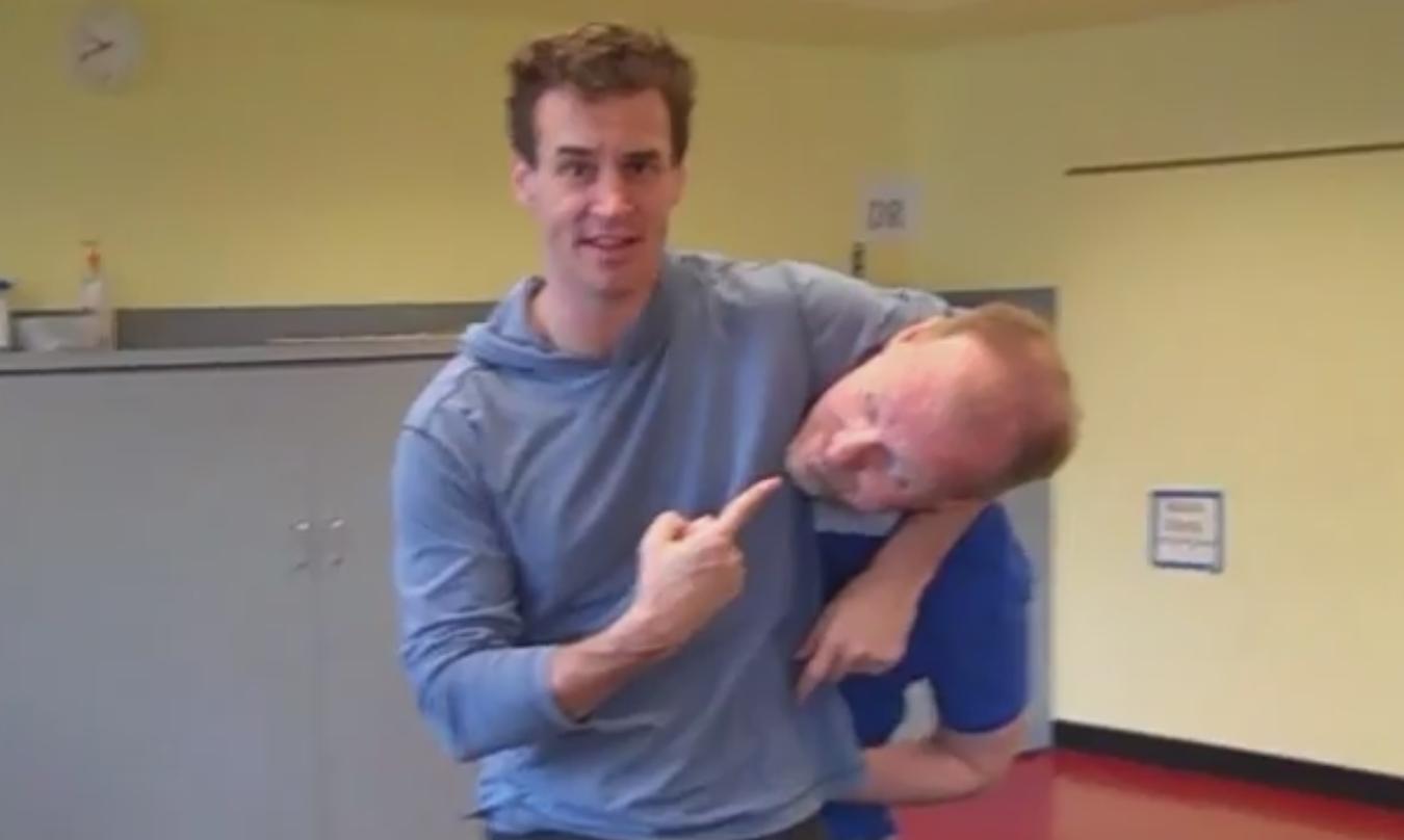 Image of two actors play fighting