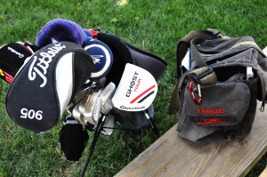 Golf clubs with Fabrizio backpack