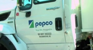 Image of Pepco truck door with Pepco logo