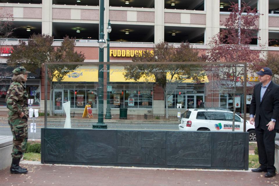 Veterans Plaza artwork in Silver Spring