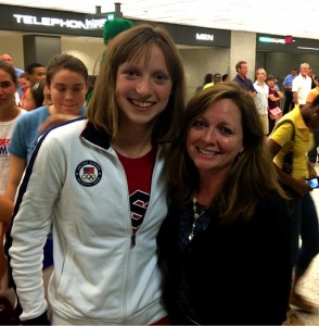 Katie Ledecky and Sonya Burke at Dulles