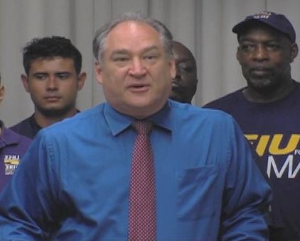 Marc Elrich speaks at the July 30th press conference on Displaced Workers Bill