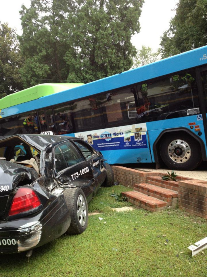 Image of Ride On Bus crashed into a house