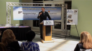 Joshua Starr addressing ACES launch