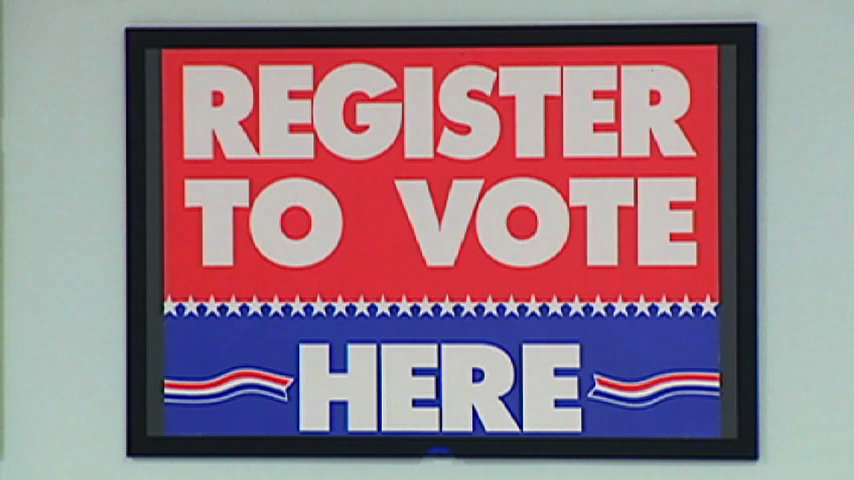 Register To Vote Here sign