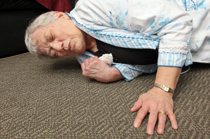 Elderly woman who fell