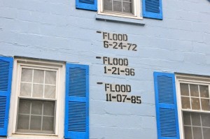 Previous Flood Lines Water Marks at White's Ferry