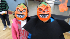 Kids in halloween costume