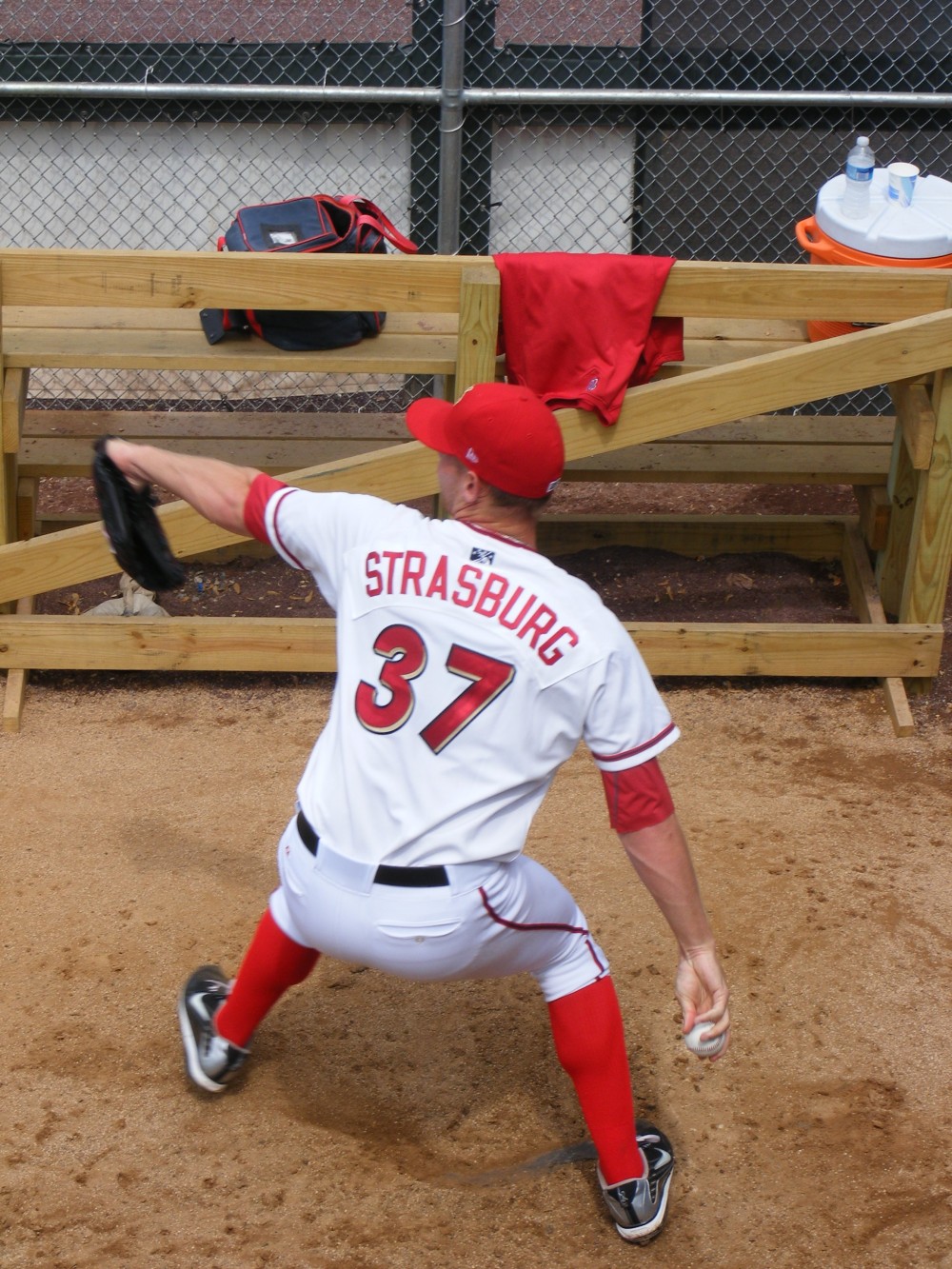 Steven Strasburg in the bullpen