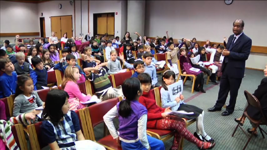 Middle School Students with County Executive Isiah Leggett