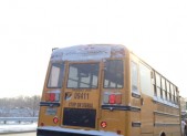 Bus in snow photo