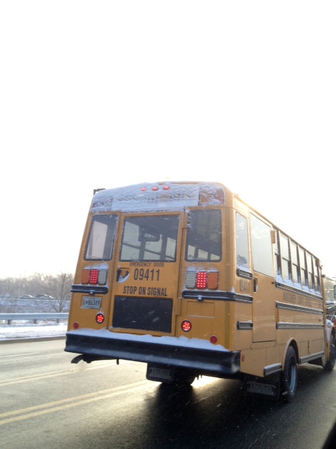 Bus in snow photo