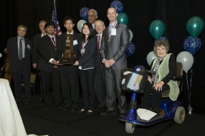 photo Rain Barrel Cradle Team with Trophy