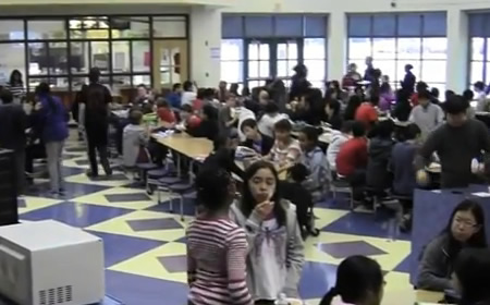 Photo of students in school cafeteria