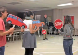 photo students learning to teach pedestrian safety