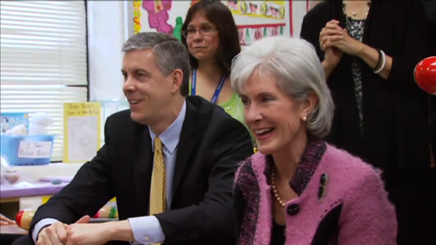 photo Arne Duncan and Kathleen Sebelius