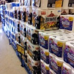 photo grocery store mar 5 around noon with pallets of toilet paper and paper towels well stocked