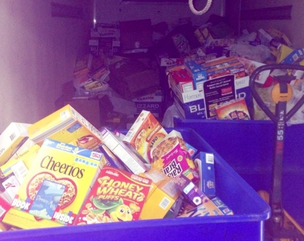 photo truck full of donated cereal