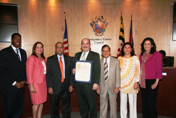 photo at ceremony honoring Muslim Community Center Medical Clinic