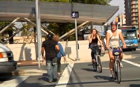 photo crosswalk with bikers