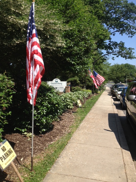 photo flags at Gaithersburg Memorial Day Observance