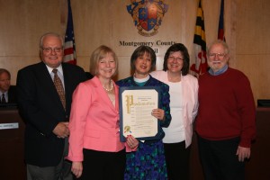 photo councilmember Floreen presenting proclamation