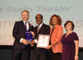 Outstanding Artist Award winner David R. Minton, Lumina Studio Theatre, with County Executive and Mrs. Leggett
Photo | Clark W. Day