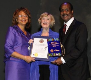 Carol Leahy Receiving 2012 Lifetime Achievement Award Mrs. Catherine Leggett, Carol Leahy and County Executive Isiah Leggett
