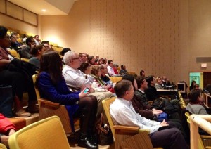 Residents attend a meeting at Wheaton High School on the Wheaton Redevelopment plan. 