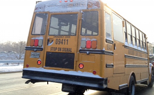 school bus with snow for slioder 450x 280