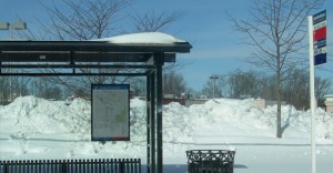 photo of Metro bus stop in snow weather