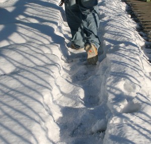 unshoveled sidewalk