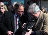 photo Roger Berliner and Phil Andrews at new animal shelter