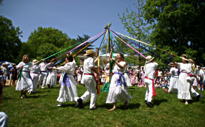 photo of may dance around maypole