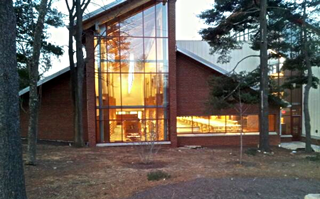 early morning photo of new Olney Library