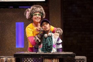 photo of (L to R) Chin Chilla (Katy Carkuff) and Cinderella (Paige Hernandez) dream of a world where girls can DJ in the world premiere of CINDERELLA: THE REMIX at Imagination Stage through May 25.