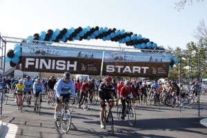 photo of start line for Tour de Cookie bicycle ride