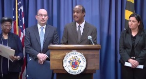 photo George Leventhal and Ike Leggett at Healthy Montgomery strategic plan announcement