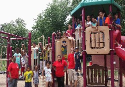 photo of Kids on playground equipment