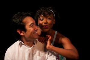 photo of Olney Theatre Center's ONCE ON THIS ISLAND begins April 9, starring Eymard Cabling (Daniel Beauzhomme) and Aisha Jackson (Ti Moune). Photo by Sonie Mathew