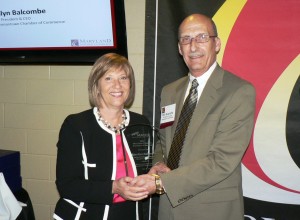 photo Gaithersburg-Germantown Chamber President Marilyn Balcombe and Bill Scarafia