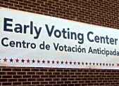 photo of sign on early voting center