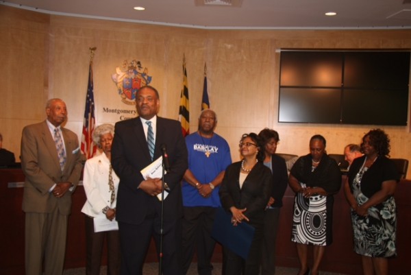 photo of Jim Stowe, director of the Montgomery County Office of Human Rights, talks about the significance of Juneteenth celebrations around the nation. 