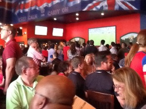 The lunch hour crowd was huge at Union Jacks to watch USA take on Germany in World Cup action.