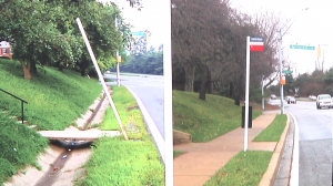 photo of Bus Stop before and after improvements