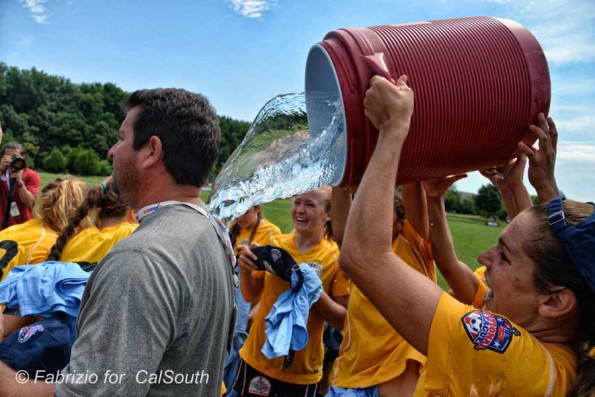 photo of The Beach FC Ingrassia coach has no idea that this water bath is coming from his 18 and under girls team